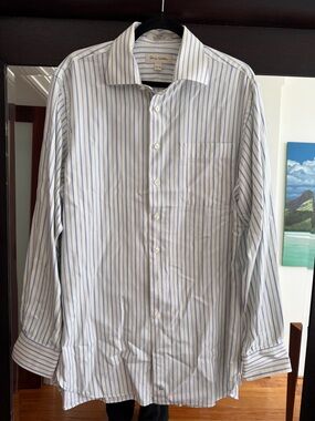 John W. Nordstrom  Men’s Dress Shirt /Blue Pinstripes size 15 1/2 neck NWT